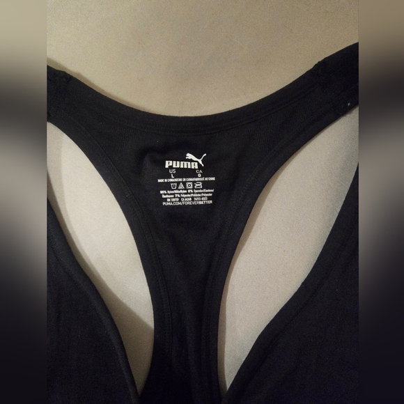 Puma Women's Racer Back Sports Bra Size Large Black - Picture 2 of 3